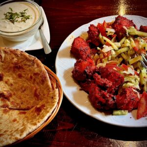 Chicken tikka with raita