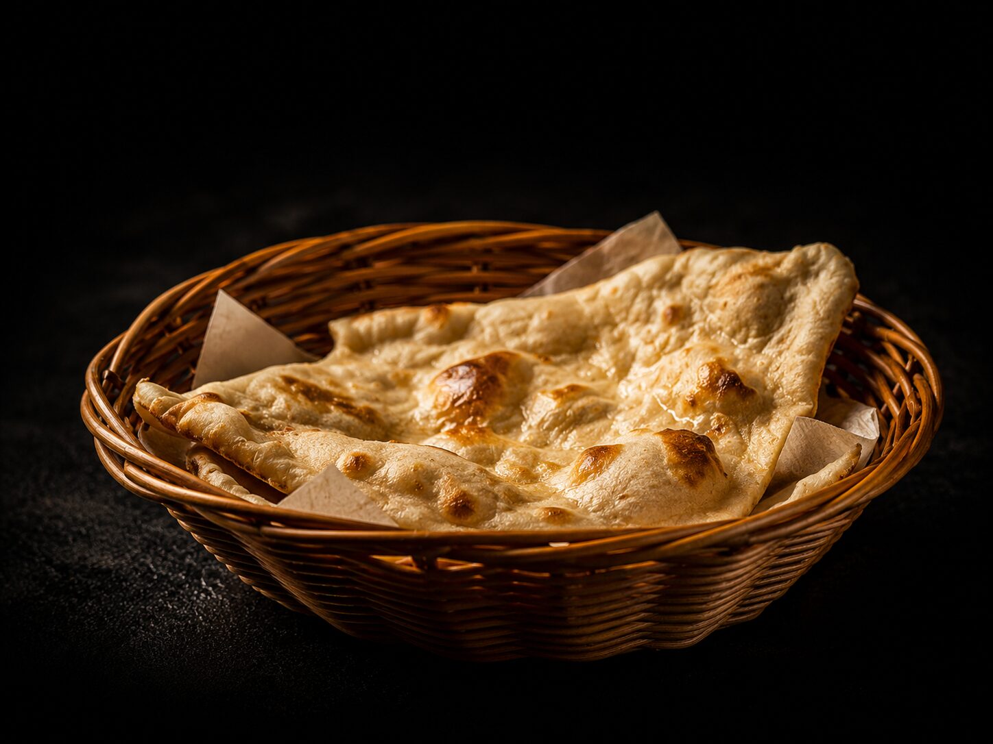 Frisch gebackenes Naan im Shiva's Garden in Villingen-Schwenningen – traditionelles indisches Fladenbrot